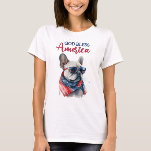 Patriotischer Hund - Französische Bulldogge T-Shirt