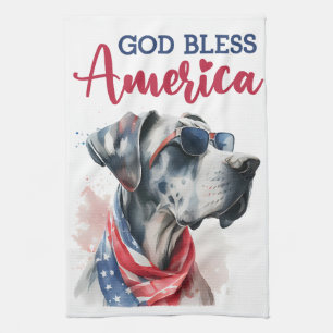 Patriotischer Hund-Great Dane Geschirrtuch