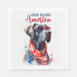 Patriotischer Hund-Great Dane Serviette