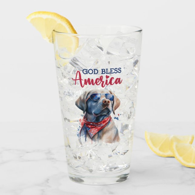 Patriotischer Hund-Labrador Glas (Vorderseite Ice)