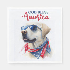 Patriotischer Hund-Labrador Serviette