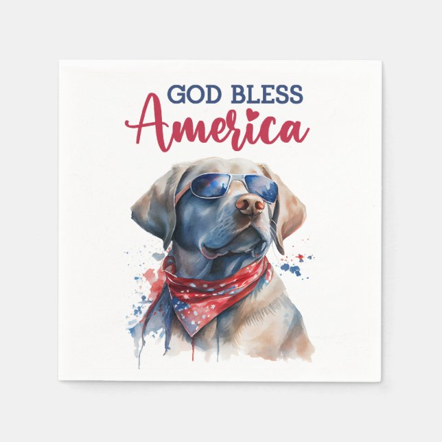 Patriotischer Hund-Labrador Serviette (Vorderseite)