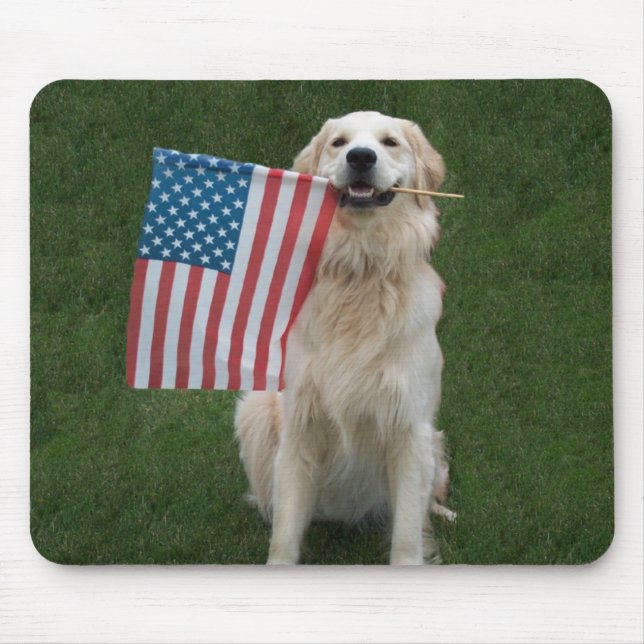 Patriotischer Hund Mousepad (Vorne)