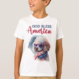 Patriotischer Hund-Pudel T-Shirt