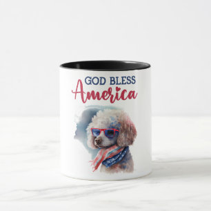 Patriotischer Hund-Pudel Tasse