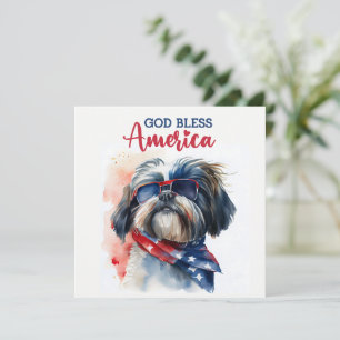 Patriotischer Hund-Shih Tzu 4. Juli Karte