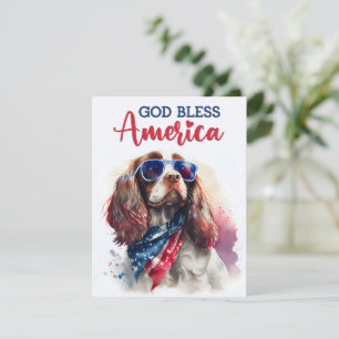 Patriotischer Hund-Spaniel 4. Juli Karte