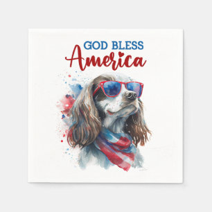 Patriotischer Hund-Spaniel Serviette
