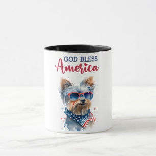 Patriotischer Hund-Yorkie Tasse