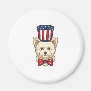 Patriotischer Hund Zylinder Vintage Vektor Design_ Magnet