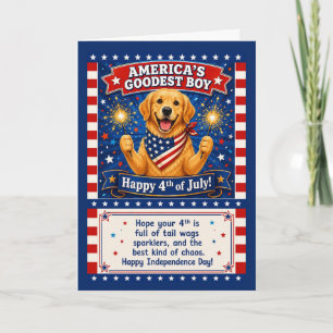 Patriotischer Hundehumor Amerikas bester Junge 4.  Karte