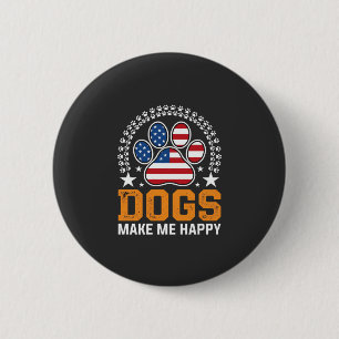 Patriotischer Hundepfoten-Vektor Button