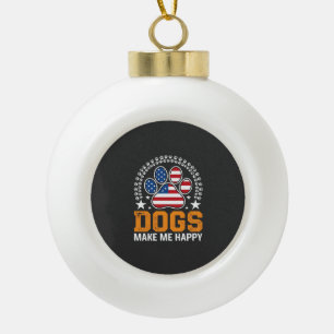 Patriotischer Hundepfoten-Vektor Keramik Kugel-Ornament