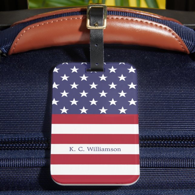Patriotischer Individuelle Name der amerikanischen Gepäckanhänger (Vorderseite Insitu 2)