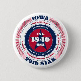 Patriotischer Iowa-Kreis mit Staat-Details Button