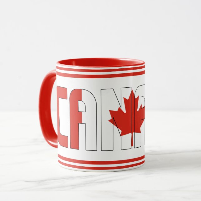 Patriotischer Kaffee der kanadischen Nationalflagg Tasse (Vorderseite Links)