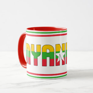 Patriotischer Kaffee der Nationalflagge in Myanmar Tasse