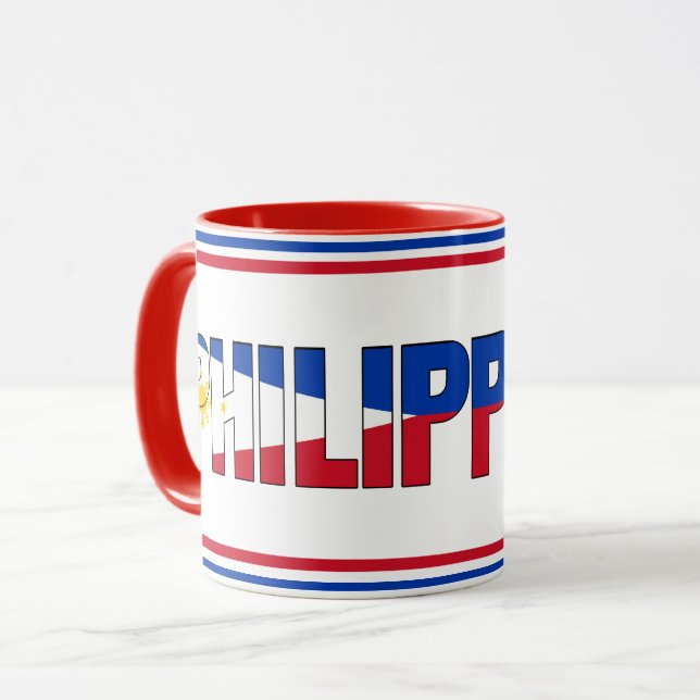 Patriotischer Kaffee unter der Flagge der Philippi Tasse (Vorderseite Links)