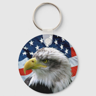 Patriotischer kahler Adler-amerikanische Schlüsselanhänger