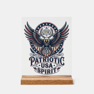 Patriotischer Kampffalke Patriotischer Adler & Fal Acrylschild