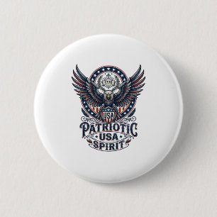 Patriotischer Kampffalke Patriotischer Adler & Fal Button