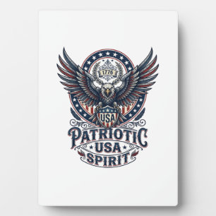 Patriotischer Kampffalke Patriotischer Adler & Fal Fotoplatte