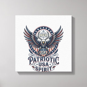 Patriotischer Kampffalke Patriotischer Adler & Fal Leinwanddruck