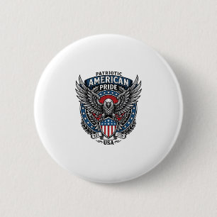 Patriotischer Kampfhabicht Patriotischer Adler & H Button