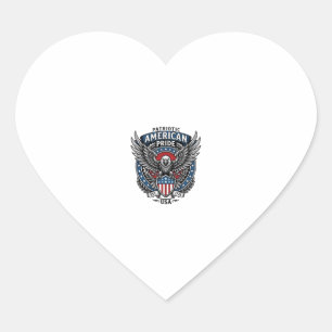 Patriotischer Kampfhabicht Patriotischer Adler & H Herz-Aufkleber