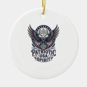 Patriotischer Kampfhabicht Patriotischer Adler & H Keramik Ornament