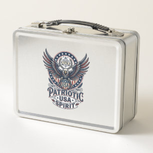 Patriotischer Kampfhabicht Patriotischer Adler & H Metall Brotdose