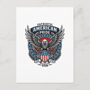 Patriotischer Kampfhabicht Patriotischer Adler & H Postkarte