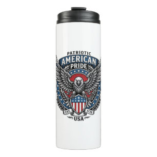 Patriotischer Kampfhabicht Patriotischer Adler & H Thermosbecher