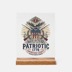 Patriotischer Kampfschild 1776 Militärisch Inspiri Acrylschild