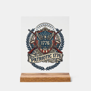 Patriotischer Kampfschild 1776 Militärisch Inspiri Acrylschild