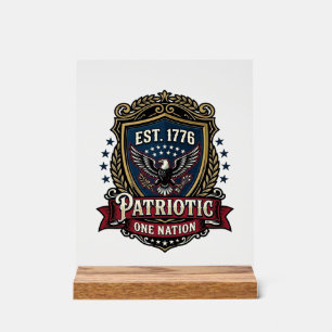 Patriotischer Kampfschild 1776 Militärisch Inspiri Acrylschild