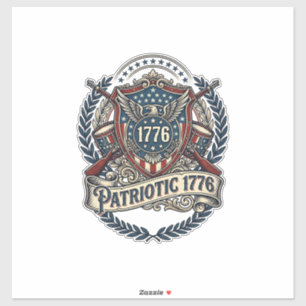 Patriotischer Kampfschild 1776 Militärisch Inspiri Aufkleber