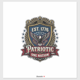 Patriotischer Kampfschild 1776 Militärisch Inspiri Aufkleber
