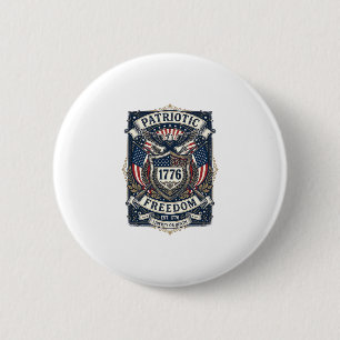 Patriotischer Kampfschild 1776 Militärisch Inspiri Button