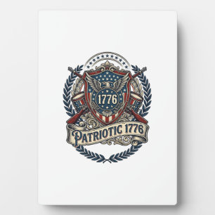 Patriotischer Kampfschild 1776 Militärisch Inspiri Fotoplatte