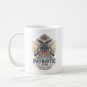 Patriotischer Kampfschild 1776 Militärisch Inspiri Kaffeetasse