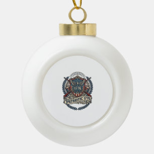 Patriotischer Kampfschild 1776 Militärisch Inspiri Keramik Kugel-Ornament