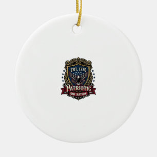 Patriotischer Kampfschild 1776 Militärisch Inspiri Keramik Ornament