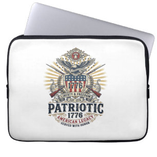 Patriotischer Kampfschild 1776 Militärisch Inspiri Laptopschutzhülle
