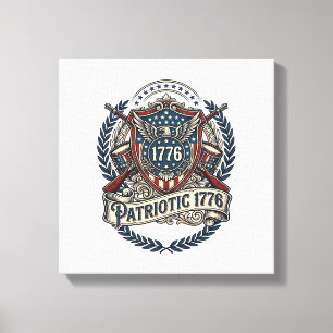 Patriotischer Kampfschild 1776 Militärisch Inspiri Leinwanddruck