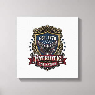 Patriotischer Kampfschild 1776 Militärisch Inspiri Leinwanddruck
