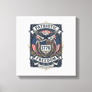 Patriotischer Kampfschild 1776 Militärisch Inspiri Leinwanddruck