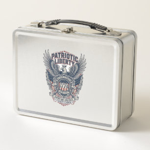 Patriotischer Kampfschild 1776 Militärisch Inspiri Metall Brotdose