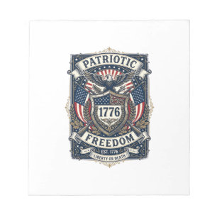Patriotischer Kampfschild 1776 Militärisch Inspiri Notizblock