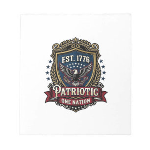 Patriotischer Kampfschild 1776 Militärisch Inspiri Notizblock